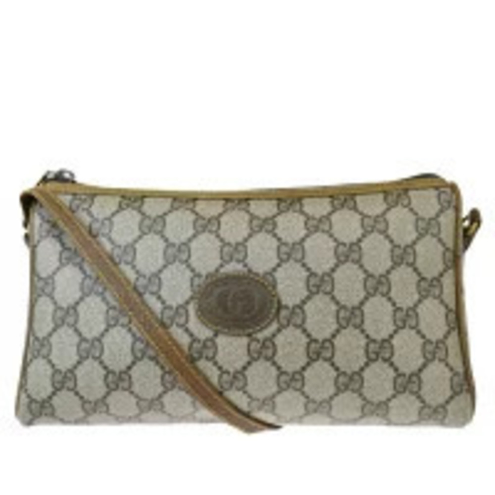 Gucci Shoulder Bag GG Interlocking Brown Leather